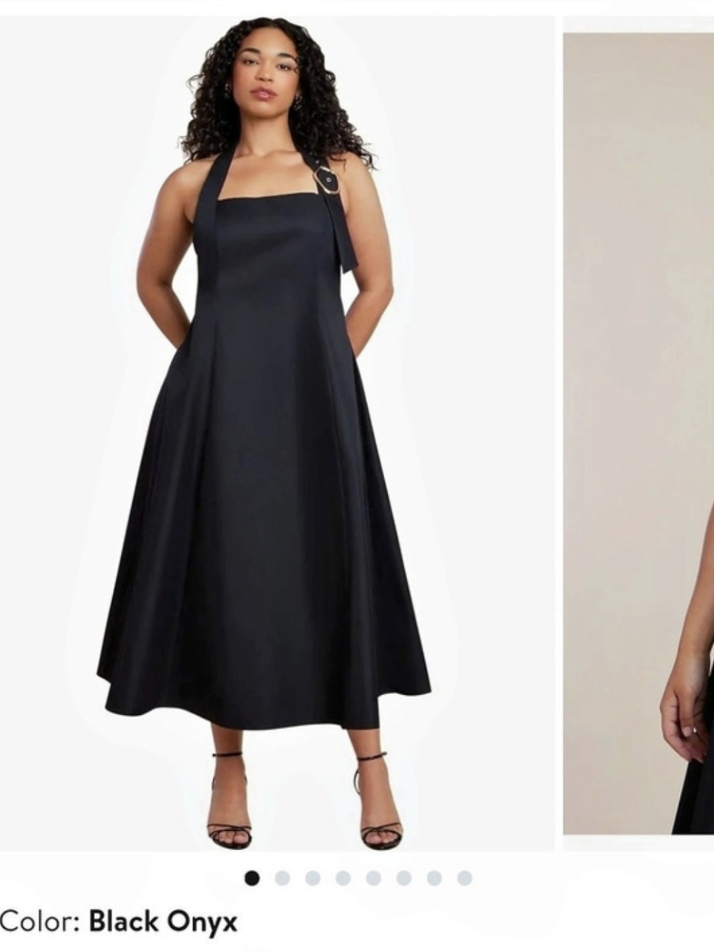 ELOQUII Buckle Neckline Maxi Dress Black Size 16